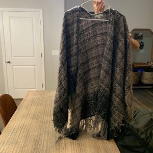 Hand woven sweater poncho